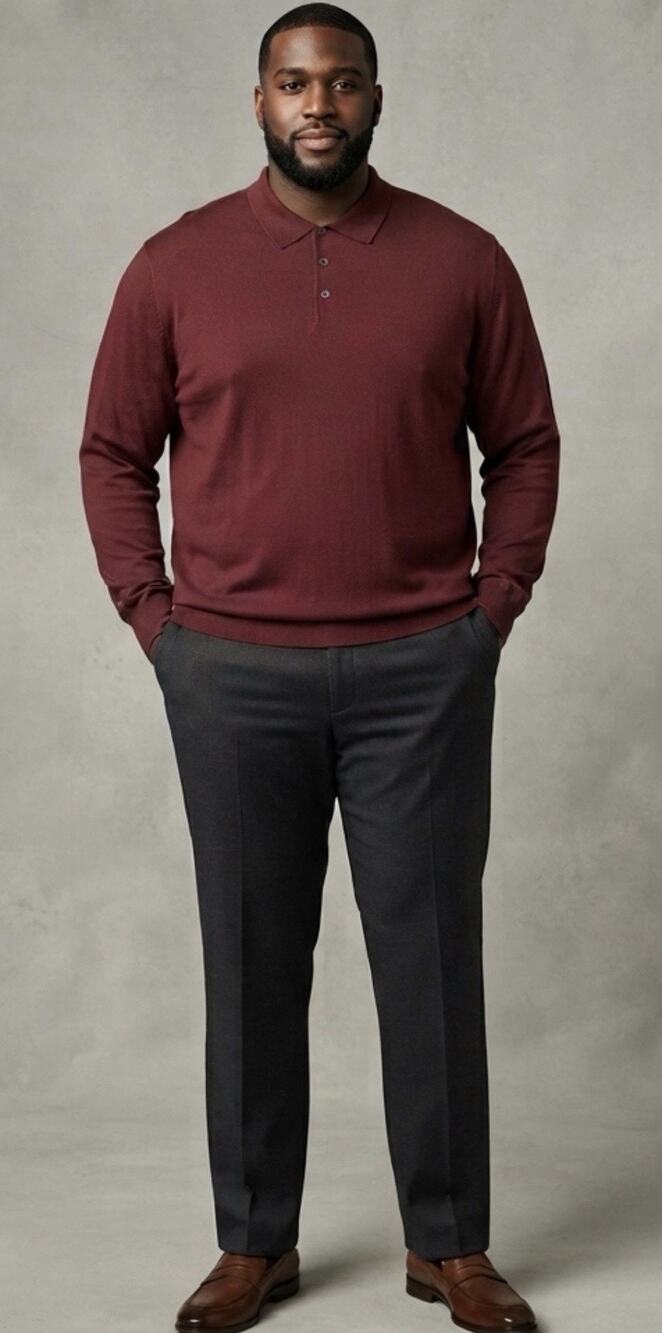 Toscano Merlot Burgundy Polo Knit Sweater Italian Preppy Mens Sz 2XT New! Soft!